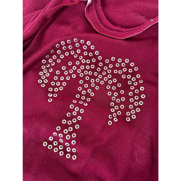 Vintage 70s OOPS California Jeweled Rhinestone A-Line Tank Maxi Dress Wine XS - Picture 10 of 11